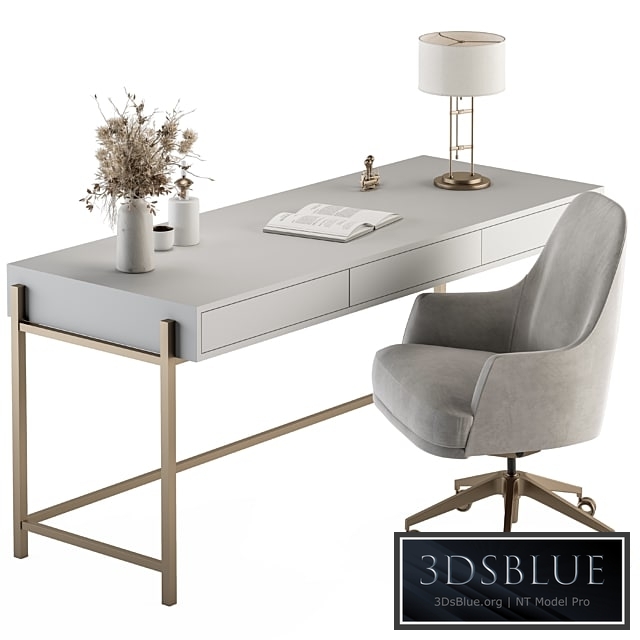 Home Office white and Gold Table - Office Furniture 282
